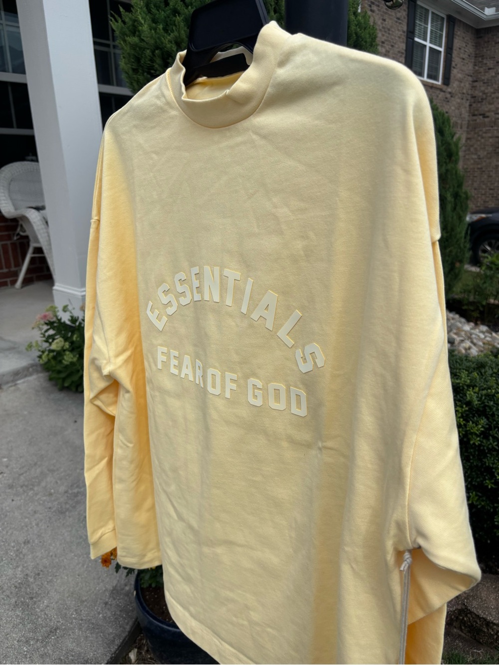 Fear of God Essentials Men's Pale Yellow Turtleneck Sweater